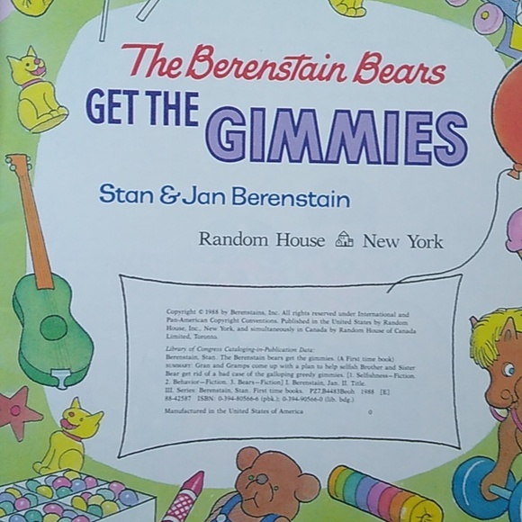 Berenstain Bears Gimmies Stan Jan Children's Picture Book Daycare Preschool Home - Picture 4 of 5